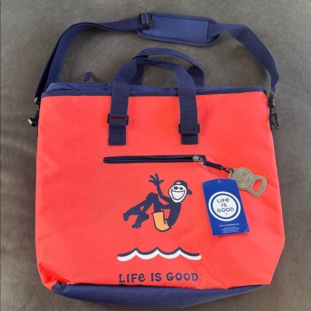 Life Is Good 36 Can Deluxe Insulated Tote Cooler Bag NWT